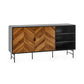 Alvin Black and Natural Wood‑Effect Sideboard