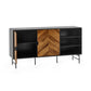 Alvin Black and Natural Wood‑Effect Sideboard