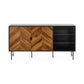 Alvin Black and Natural Wood‑Effect Sideboard