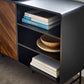 Alvin Black and Natural Wood‑Effect Sideboard
