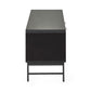 Alvin Black and Natural Wood‑Effect 65" TV Unit
