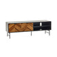 Alvin Black and Natural Wood‑Effect 65" TV Unit