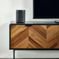 Alvin Black and Natural Wood‑Effect 65" TV Unit