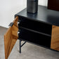 Alvin Black and Natural Wood‑Effect 65" TV Unit