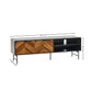 Alvin Black and Natural Wood‑Effect 65" TV Unit