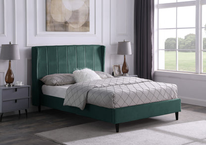 Amelia 5' Bed - GREEN VELVET FABRIC
