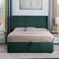 Amelia Plus 5' Storage Bed - Green Velvet Fabric