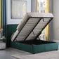 Amelia Plus 5' Storage Bed - Green Velvet Fabric