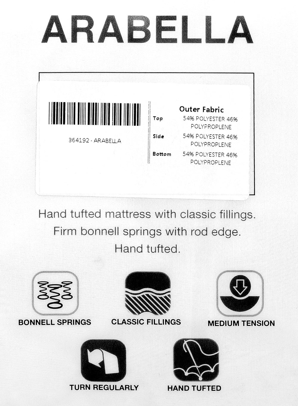 Arabella 3' Mattress - IVORY