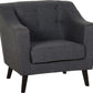 Ashley 1 Seater Sofa - Dark Grey Fabric