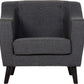 Ashley 1 Seater Sofa - Dark Grey Fabric