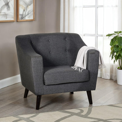 Ashley 1 Seater Sofa - Dark Grey Fabric