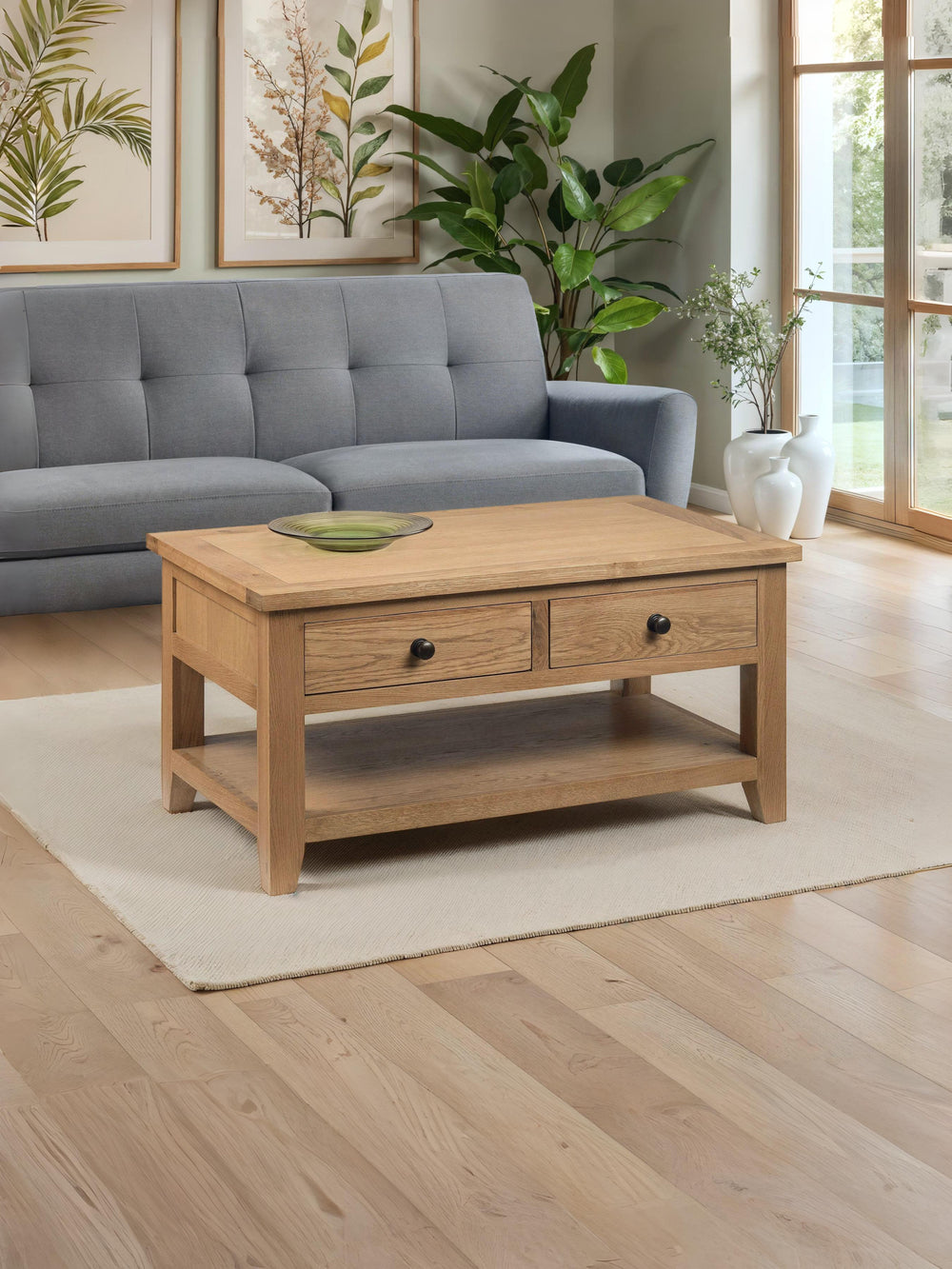 Astoria 2 Drawer Coffee Table - Oak