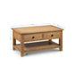 Astoria 2 Drawer Coffee Table - Oak