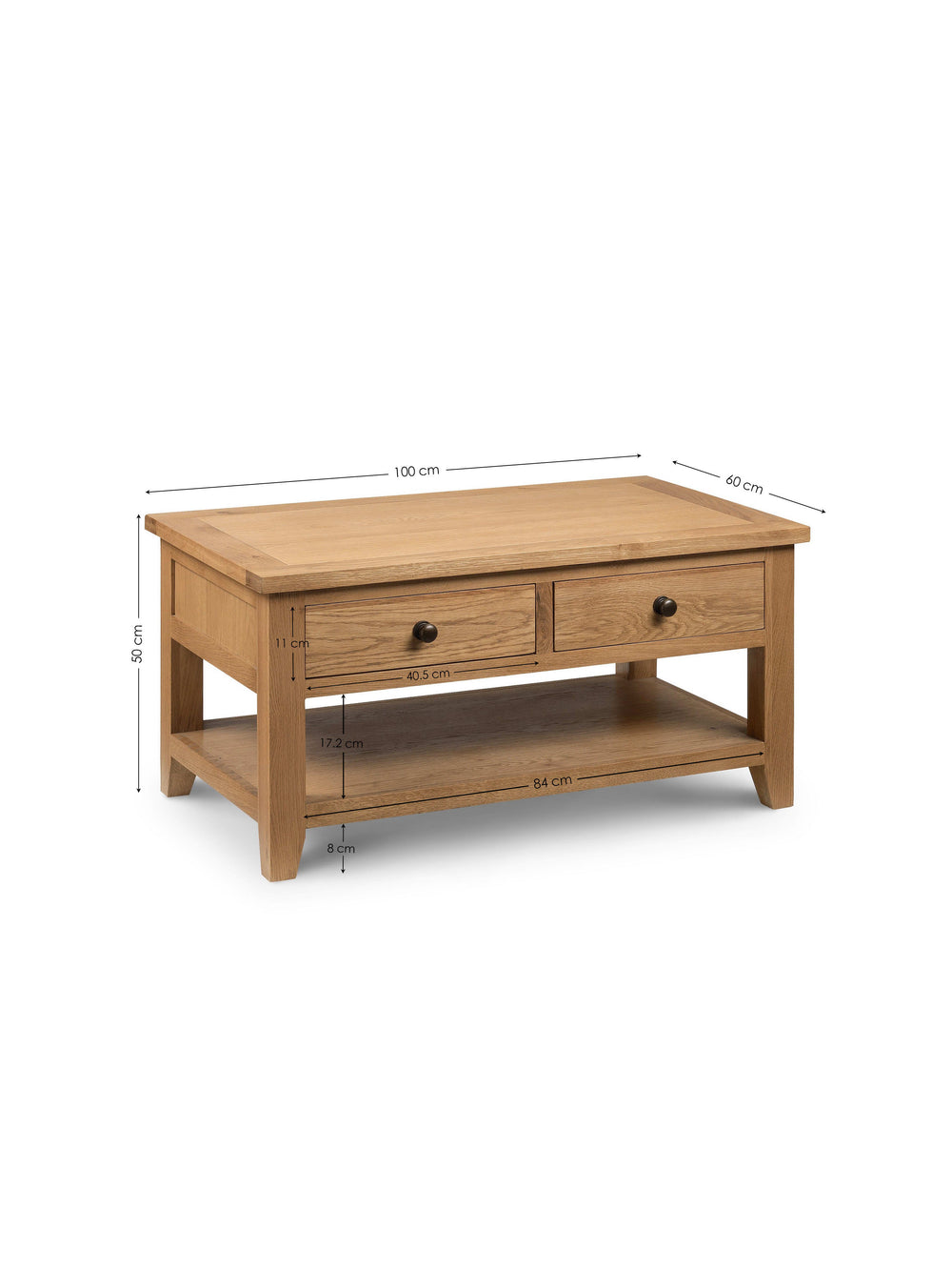 Astoria 2 Drawer Coffee Table - Oak