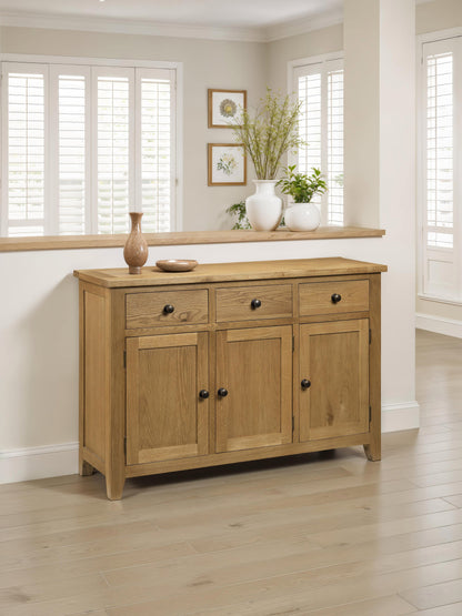 Astoria 3 Door 3 Drawer Sideboard - Oak