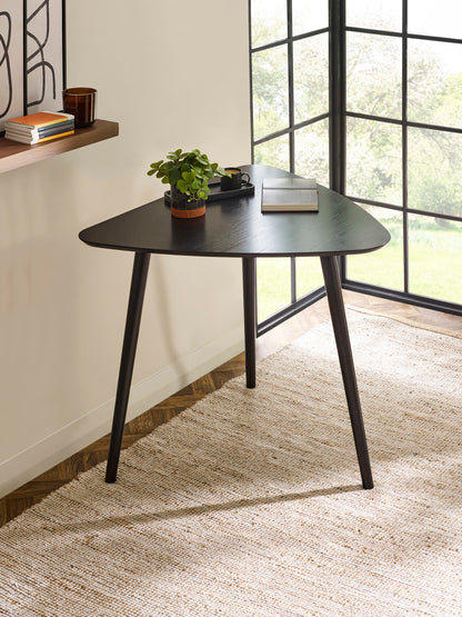 Athena Black Triangular 3 Seater Dining Table