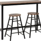 Athens Breakfast Bar Set - Acacia Effect/Black