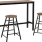 Athens Breakfast Bar Set - Acacia Effect/Black