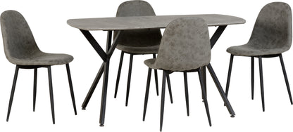 Athens Rectangular Dining Set - CONCRETE EFFECT