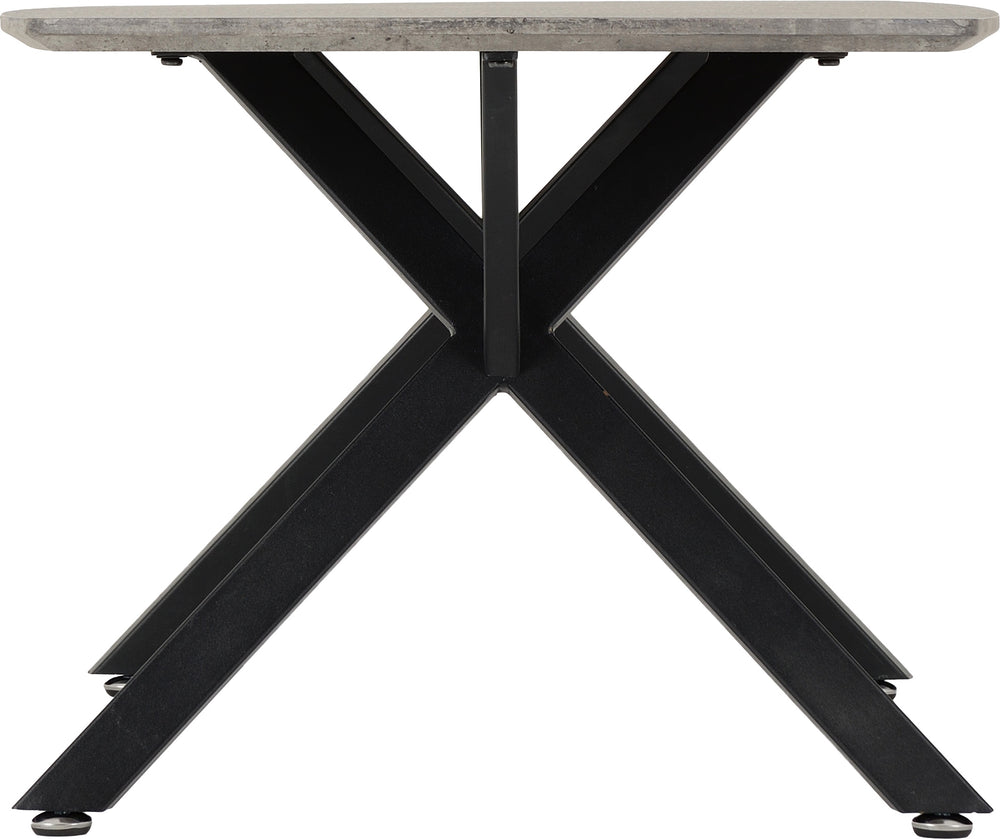 Athens Oval Coffee Table - Concrete Effect/Black