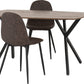 Athens Rectangular Dining Set - MEDIUM OAK EFFECT/BROWN PU