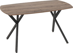 Athens Rectangular Dining Table - Medium Oak Effect/Black