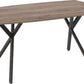 Athens Rectangular Dining Set - MEDIUM OAK EFFECT/BROWN PU