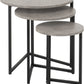 Athens Round Nest of Tables - Concrete Effect/Black