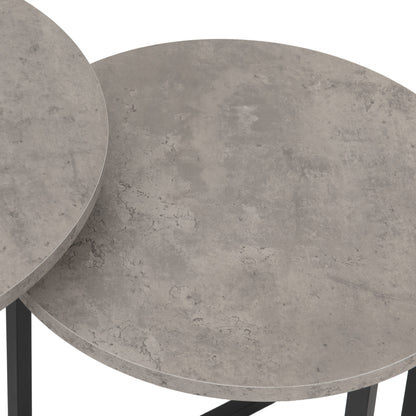 Athens Round Nest of Tables - CONCRETE EFFECT