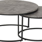 Athens Round Coffee Table Set - Concrete Effect/Black