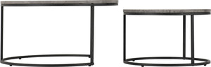 Athens Round Coffee Table Set - CONCRETE EFFECT