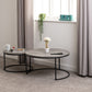 Athens Round Coffee Table Set - Concrete Effect/Black
