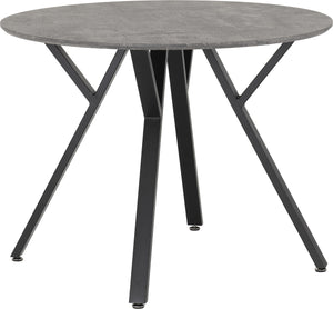 Athens Round Dining Table - Concrete Effect/Black