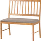 Austin Dining Bench - Oak Effect/Grey Fabric