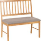 Austin Dining Bench - Oak Effect/Grey Fabric