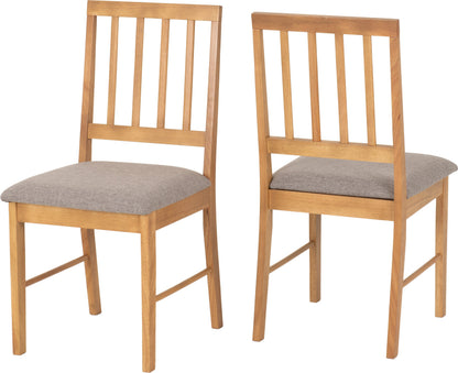 Austin Chair (Box of 2) - OAK EFFECT/GREY FABRIC
