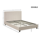 Aylen Upholstered Bed Frame - Oatmeal Linen, Double
