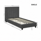 Aylen Upholstered Bed Frame - Dark Grey Linen, Single