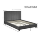 Aylen Upholstered Bed Frame - Dark Grey Linen, Small Double