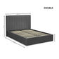 Aylen Upholstered Ottoman Storage Bed Frame - Dark Grey Linen, Double