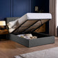Aylen Upholstered Ottoman Storage Bed Frame - Dark Grey Linen, Double