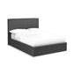 Aylen Upholstered Ottoman Storage Bed Frame - Dark Grey Linen, Double
