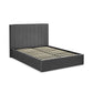 Aylen Upholstered Ottoman Storage Bed Frame - Dark Grey Linen, Double