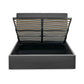Aylen Upholstered Ottoman Storage Bed Frame - Dark Grey Linen, Double
