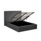 Aylen Upholstered Ottoman Storage Bed Frame - Dark Grey Linen, King