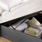 Aylen Upholstered Ottoman Storage Bed Frame - Dark Grey Linen, King