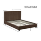 Aylen Upholstered Bed Frame - Chocolate Velvet, Small Double