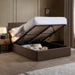Aylen Upholstered Ottoman Storage Bed Frame - Chocolate Velvet, Double