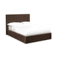 Aylen Upholstered Ottoman Storage Bed Frame - Chocolate Velvet, Double